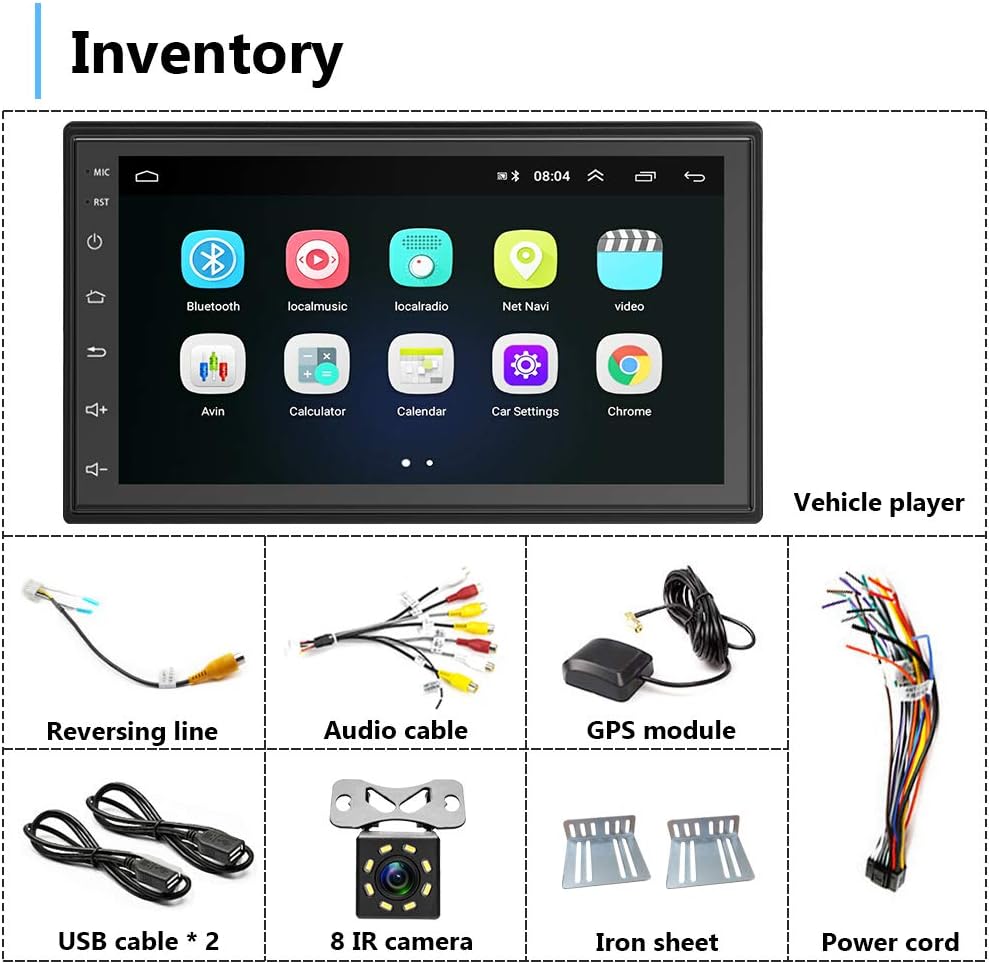 Double Din Touch Screen Car Stereo with Backup Camera T83408