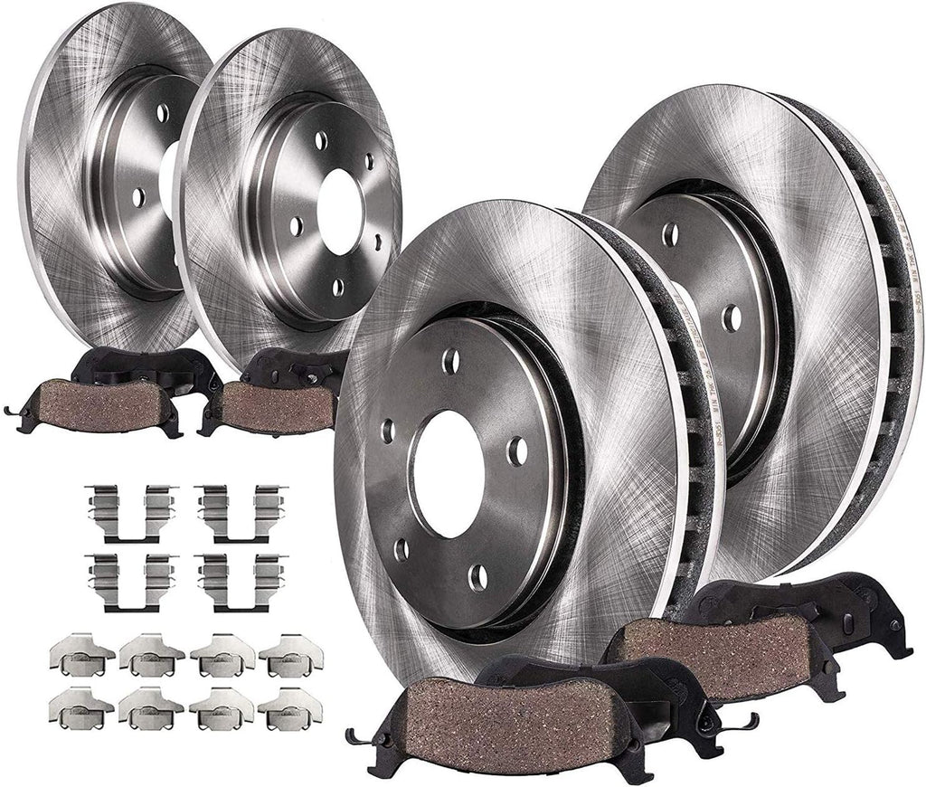 Front and Rear Disc Brake Rotors + Ceramic Brake Pads 8pc Set G153344