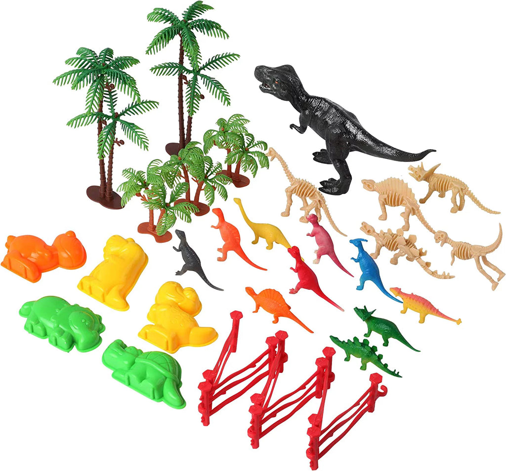 Dinosaur Play Sand Kit, 2 Bags of Sand, 34 Pieces M601