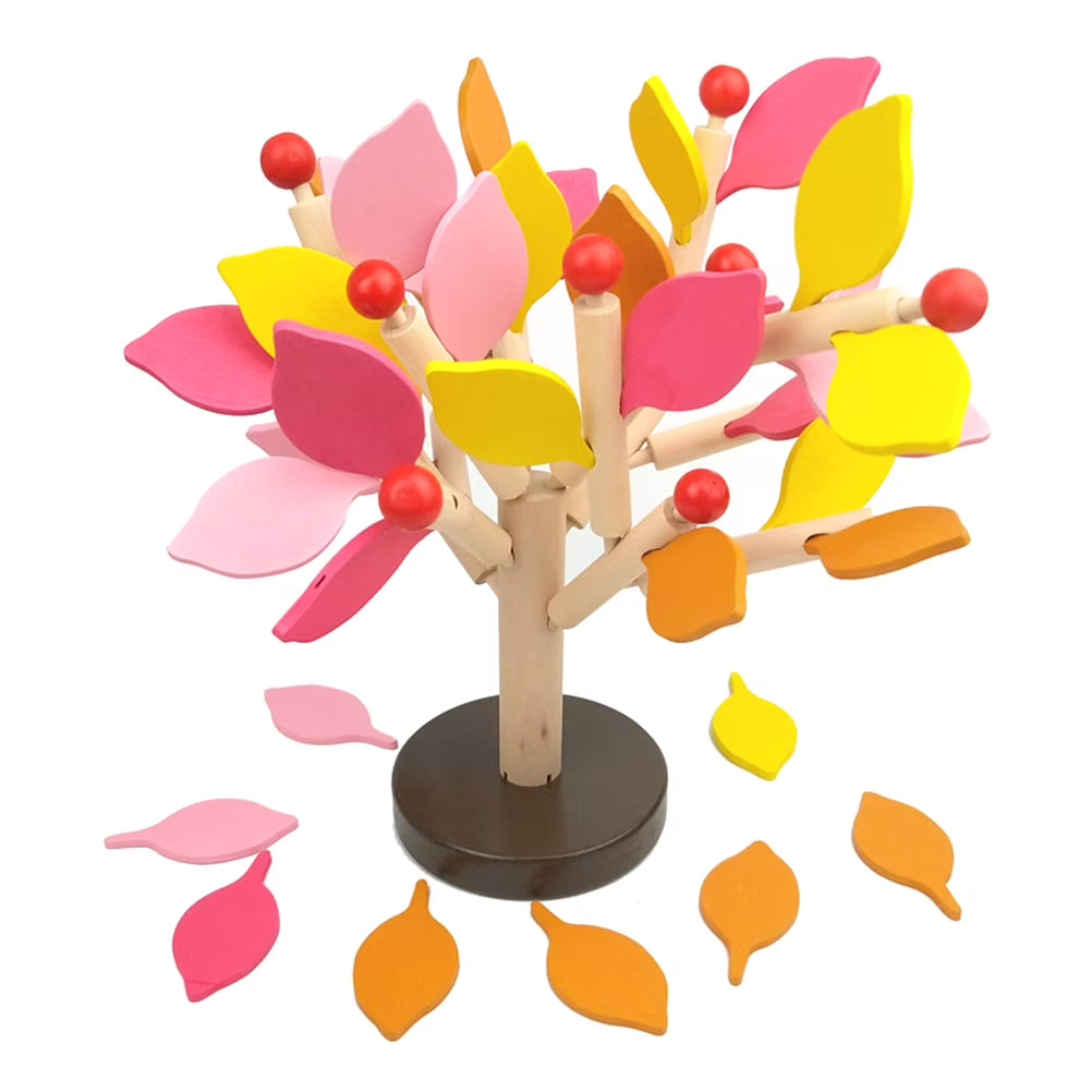 Creative Wooden Tree Blocks Building Set Toy (Yellow) Y466