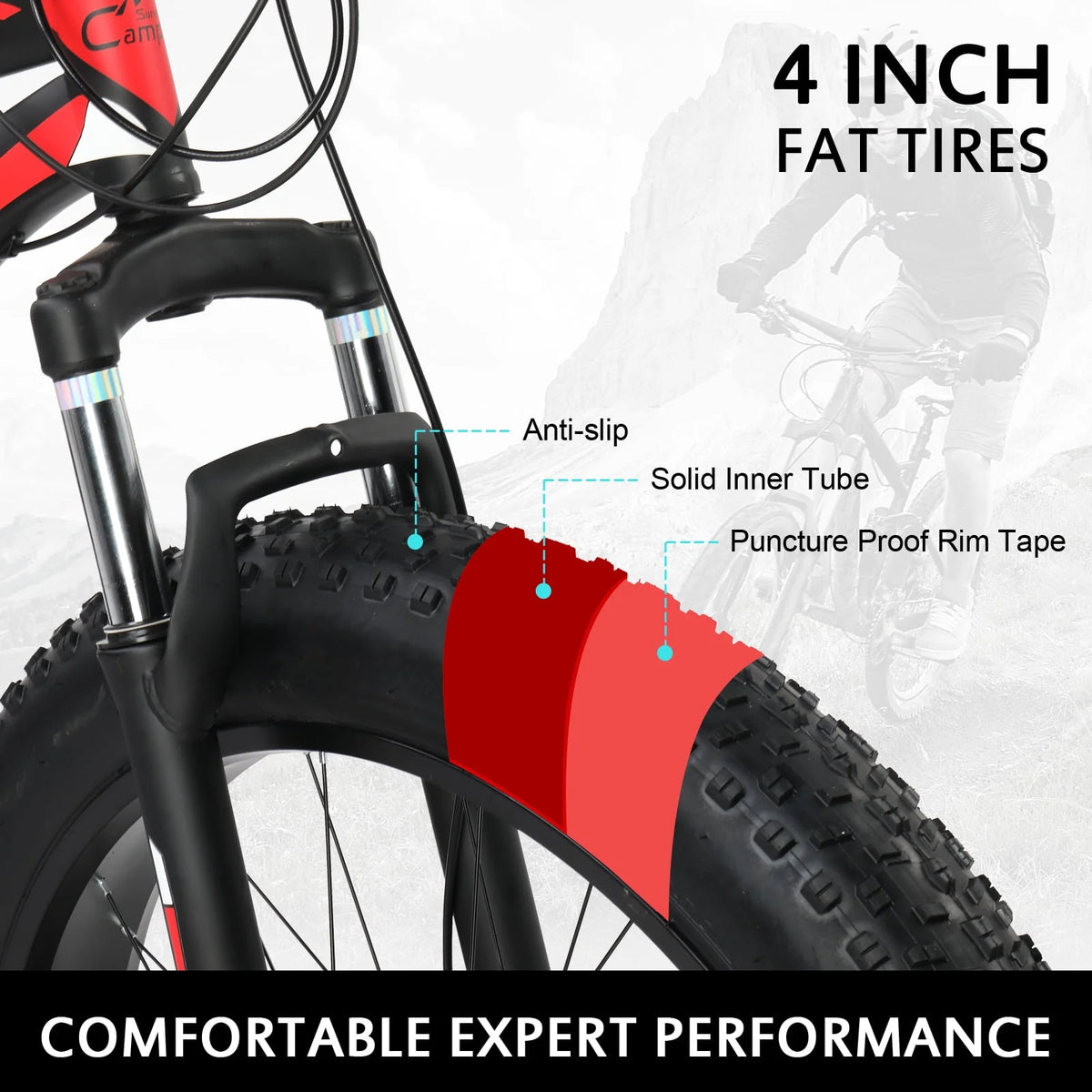 26 Fat Tire Mountain Bike 21 Speed High Carbon Steel Frame M2119