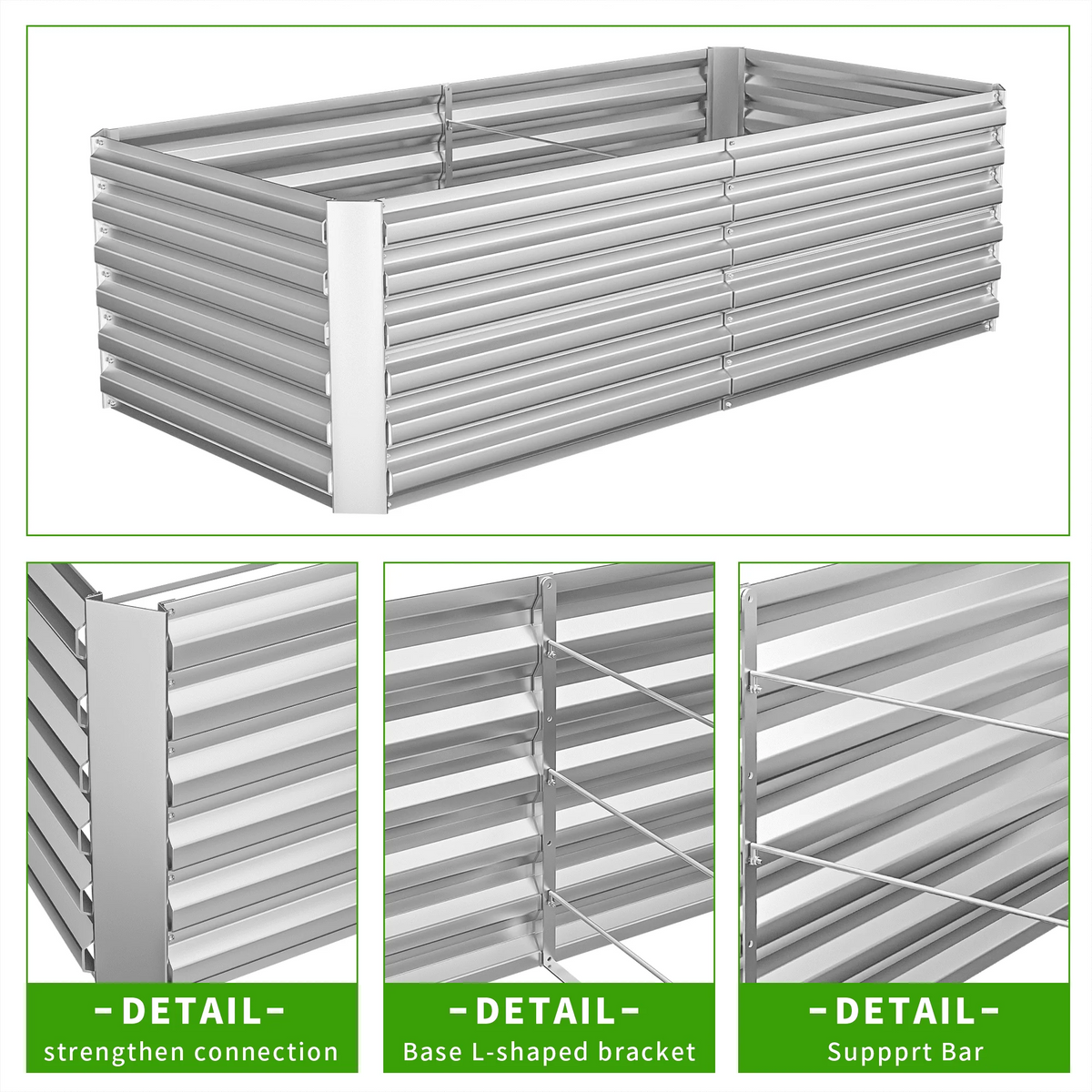 Black Metal Raised Garden Bed E175327