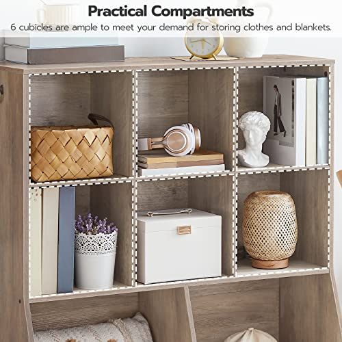 Kids Bookshelf, 8 Cubicles, Rustic Brown O91987