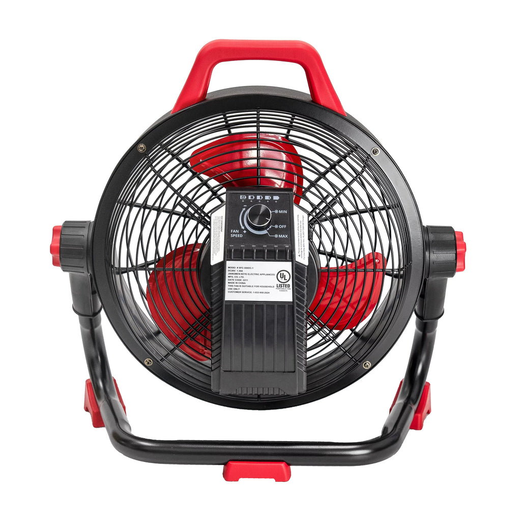 12 inch Rechargeable Battery Powered Floor Fan Black J848