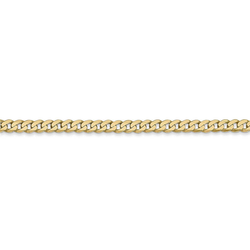 14k Yellow Gold Flat Beveled Curb Chain Necklace E6463