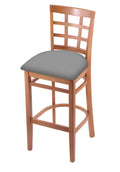 30x22 Bar Stool with Medium Finish and Canter Folkstone Grey Seat K3594