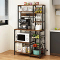 6 Layers Vintage Kitchen Baker's Rack with 10 S Hooks and Outlets G235