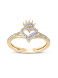 10K Yellow Gold Diamond Heart Ring K2335