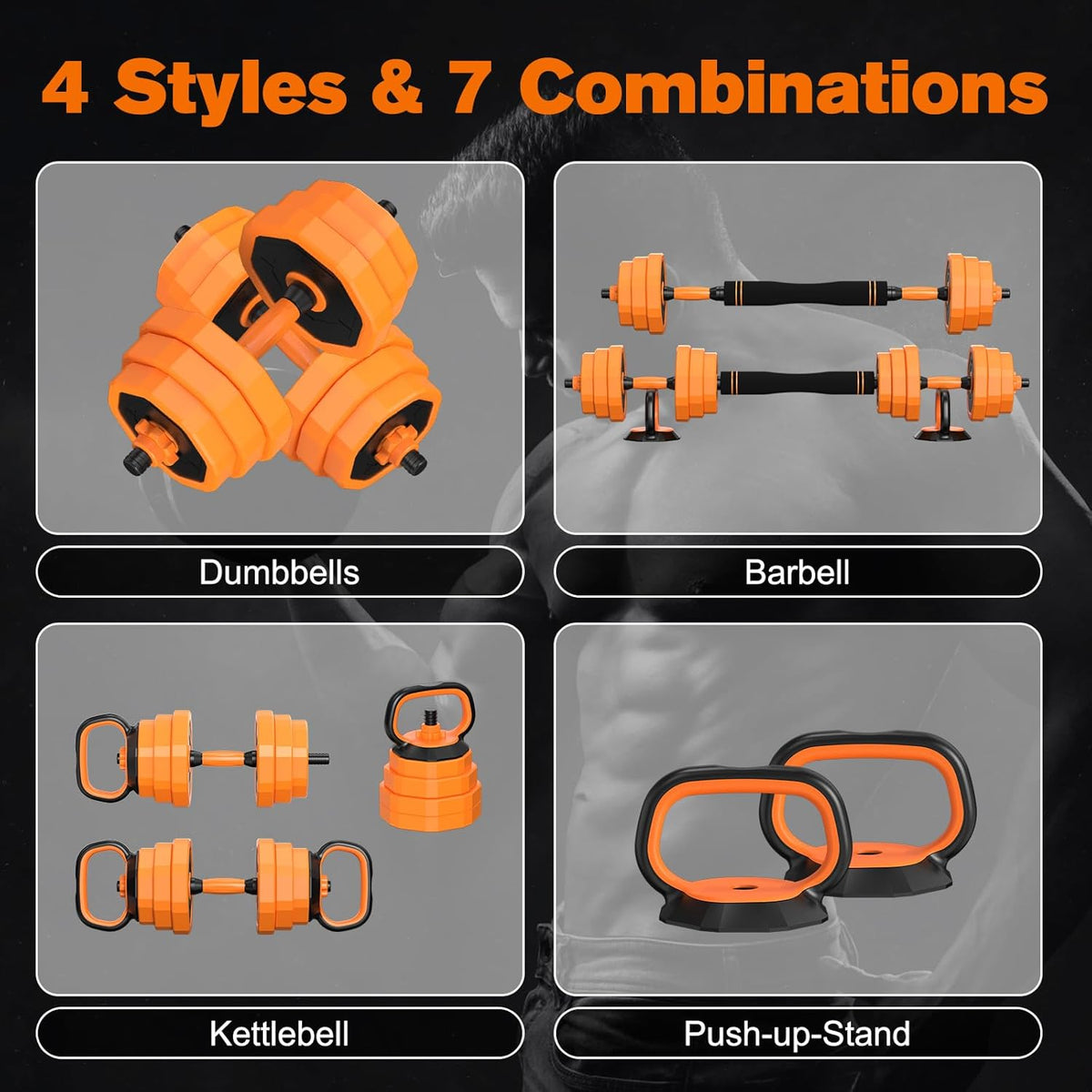 Adjustable 6 in 1 Dumbbell Weight Set A213