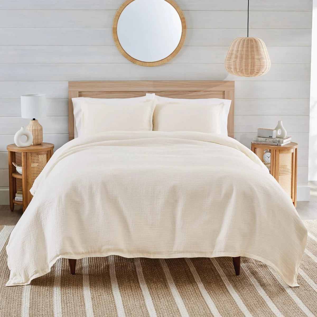 Sage Green Crinkled Gauze Duvet Set N576