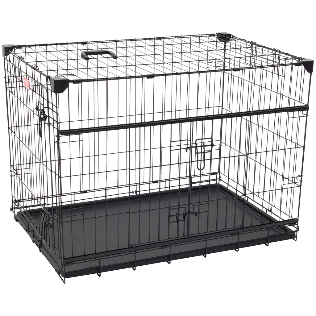 36 inch Sliding Double Door Wire Dog Crate Q344