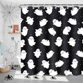 4Pcs Christmas Shower Curtain Set with Non-Slip Rugs, Toilet Lid Cover and Bath Mat G122345