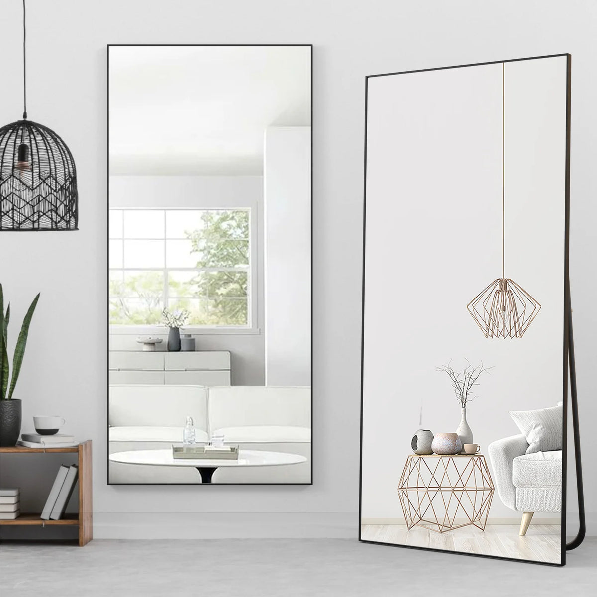 65" × 24" Black Full Length Mirror E8898