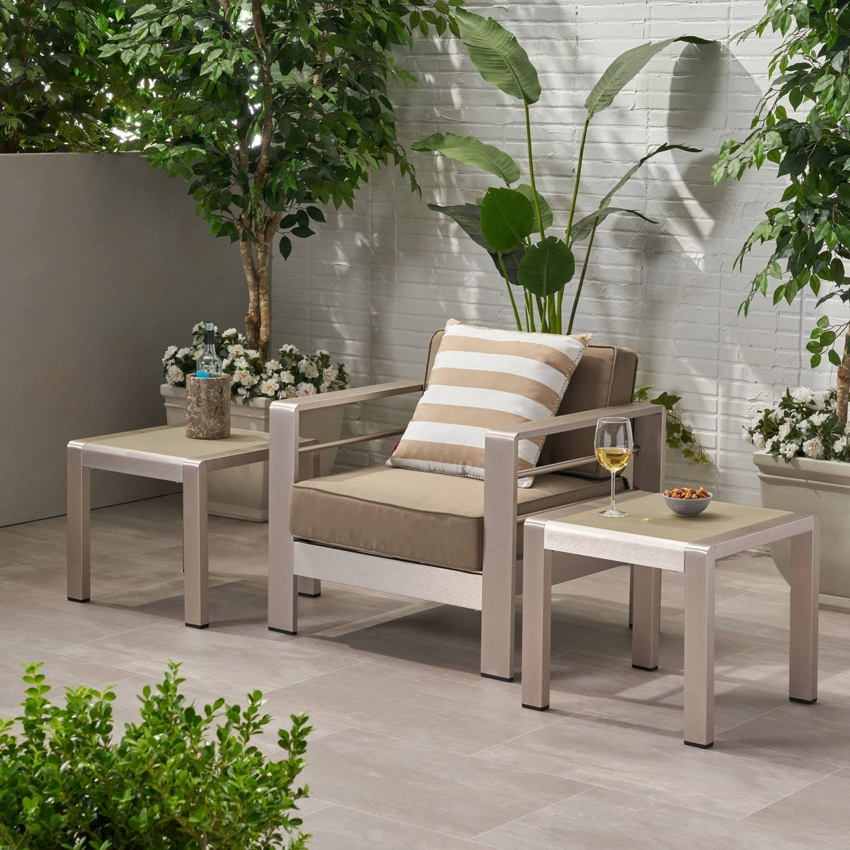 2pk Aluminum Patio Side Table V23609