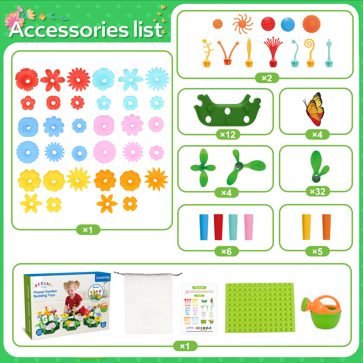Flower Garden Building Toys, 152 Pcs I533622