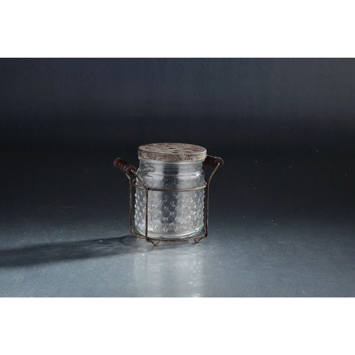 Handblown Glass Jar with Rustic Finish Y999438