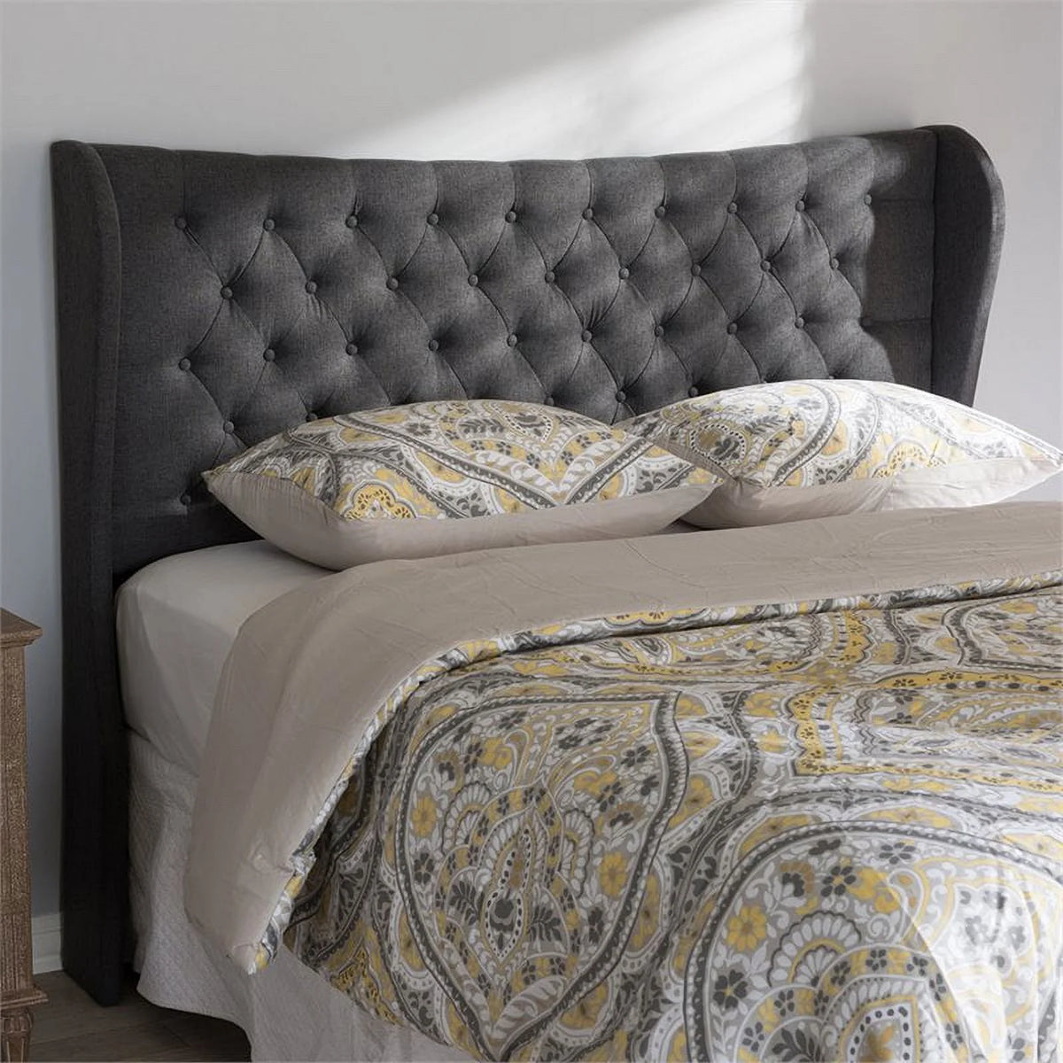 Queen Winged Panel Headboard in Dark Gray K466924
