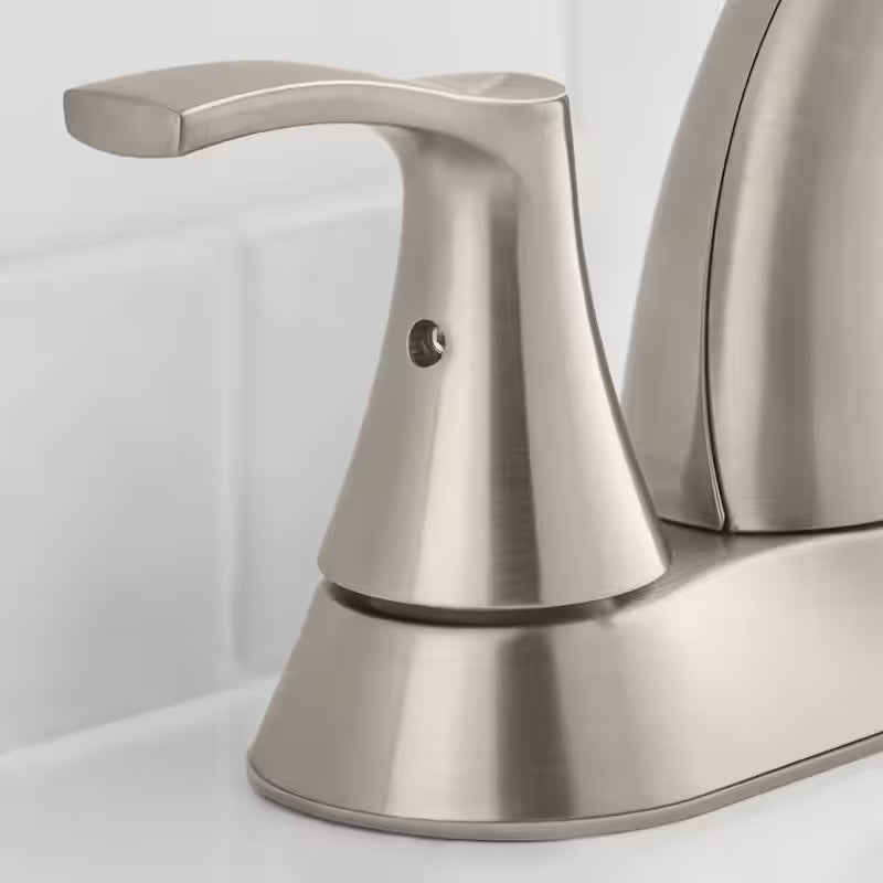 4 in. Centerset Double-Handle High-Arc Bathroom Faucet in Brushed Nickel A236