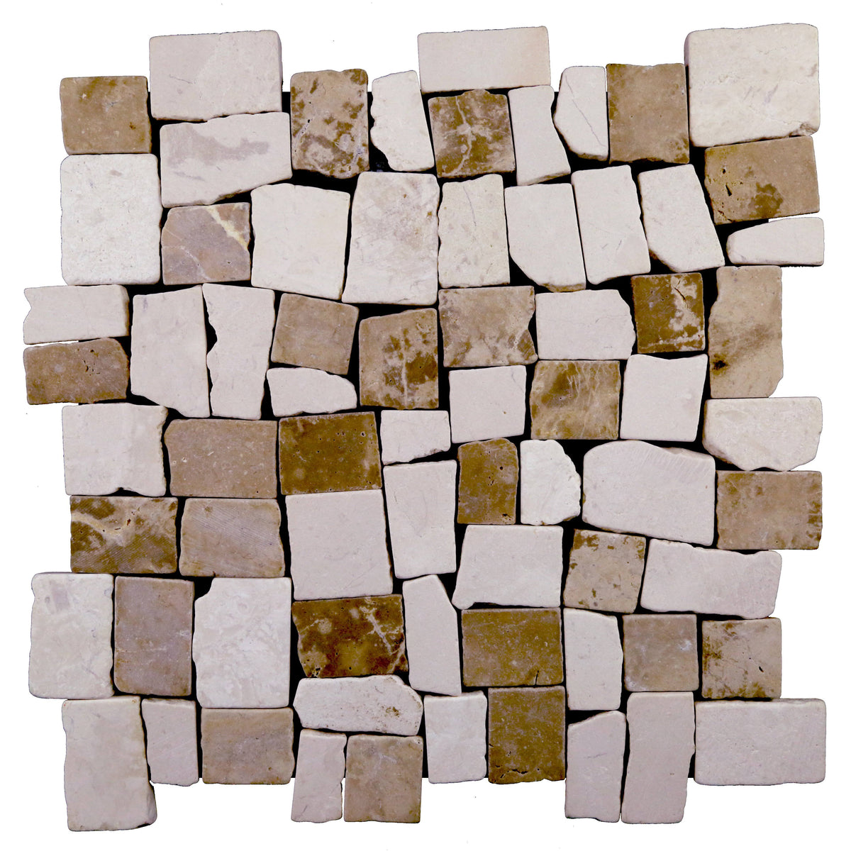 Tan & White Blend Mosaic Tile Y151