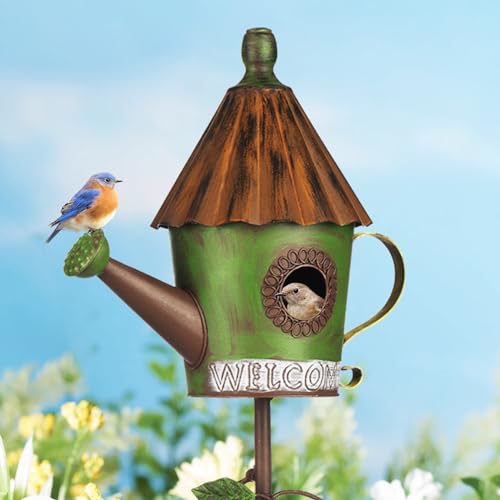 57” Metal Bird Feeder Stake with Cylinders Design D661035