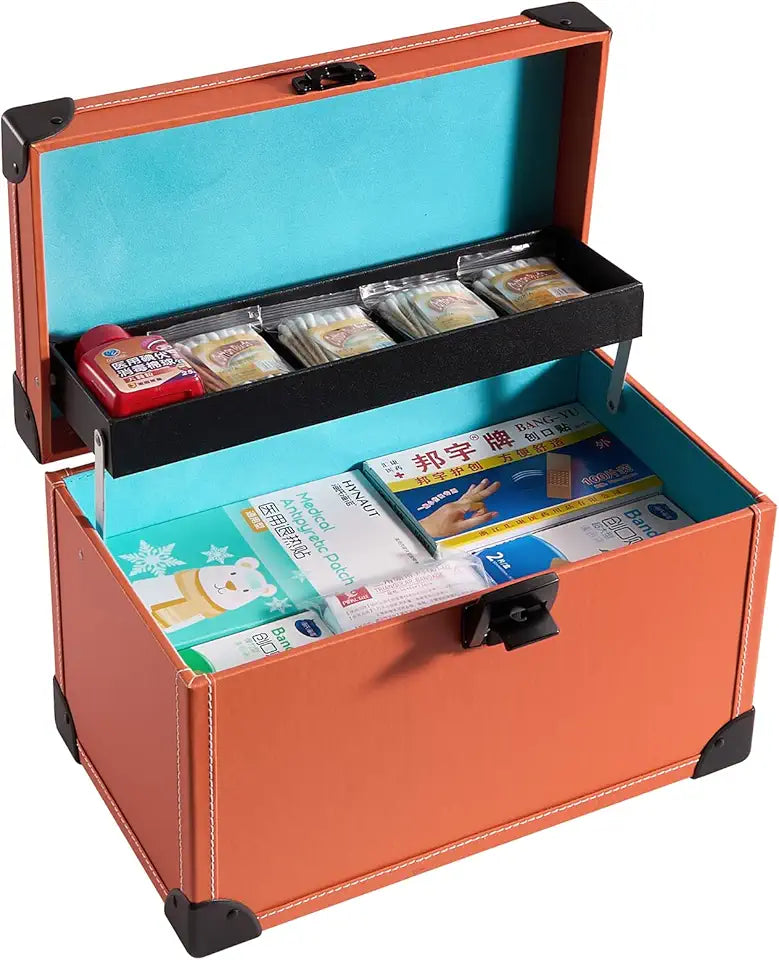 Medicine Lock Box with Tray and Key T609