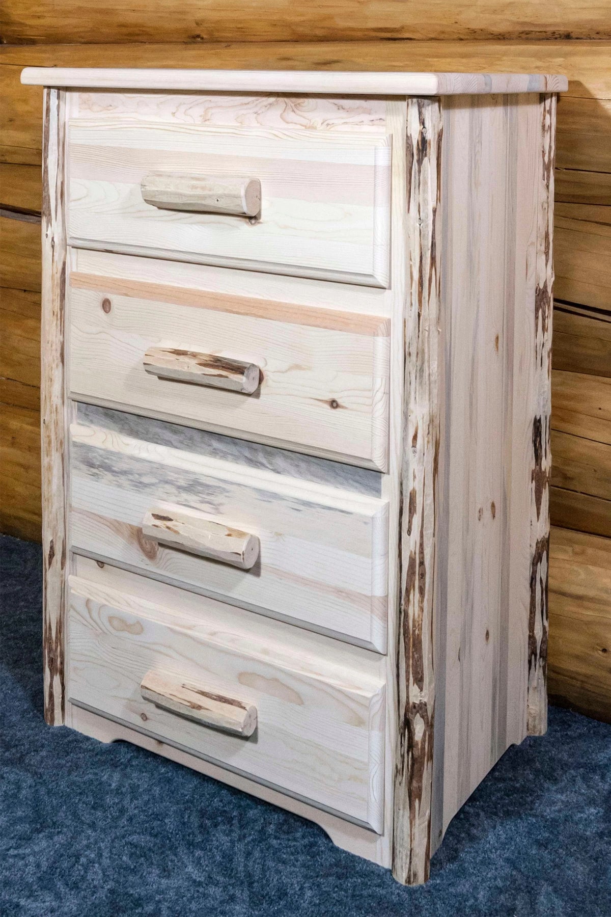4 Drawer Clear Lacquer Finish Chest of Drawers H292
