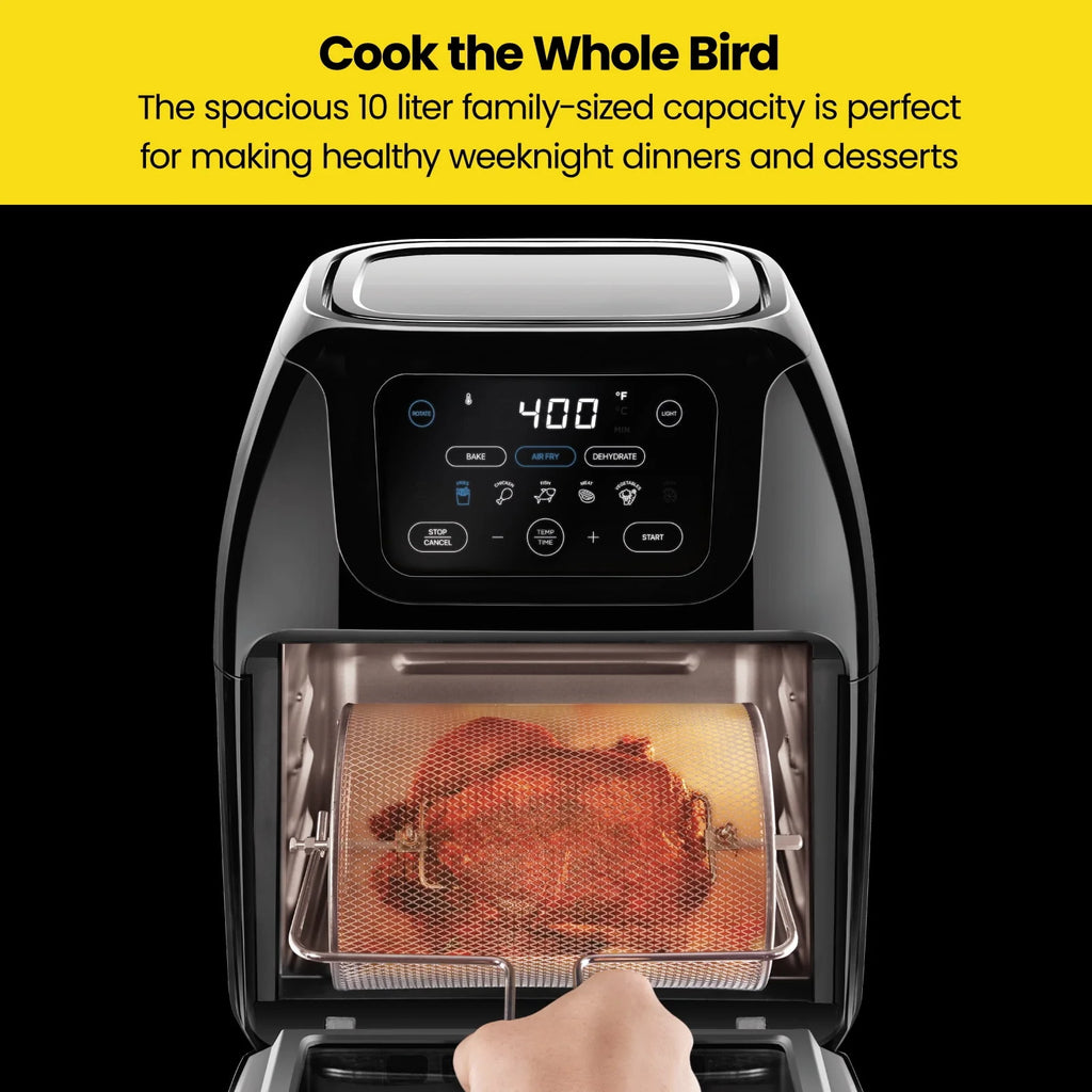 10 Qt. Digital Air Fryer+ Rotisserie, Black T934154
