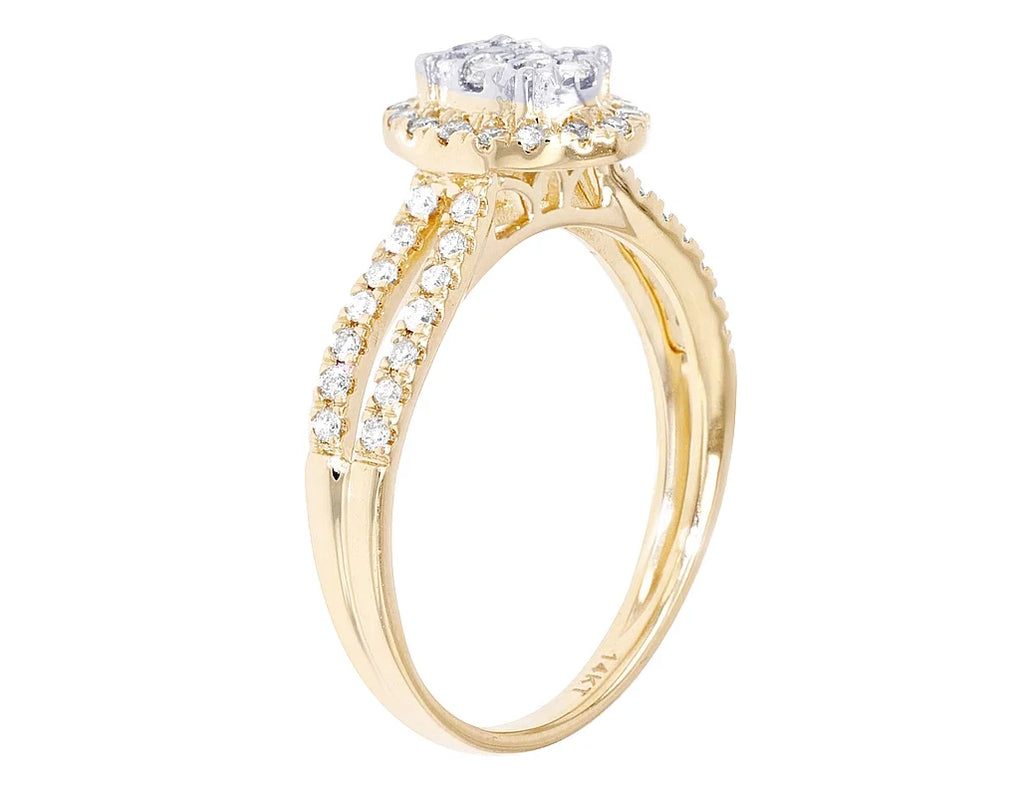 0.5 CT Diamond Engagement Ring 14K Gold Y585075