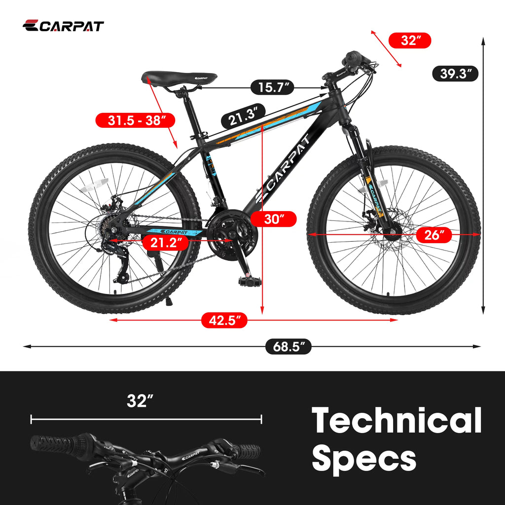 26 inch Mountain Bike with 21 Speed & Disc Brakes G56654