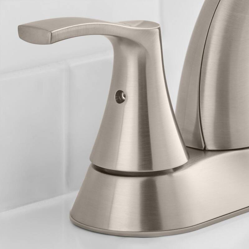 4 in. Centerset Double-Handle High-Arc Bathroom Faucet in Brushed Nickel A236