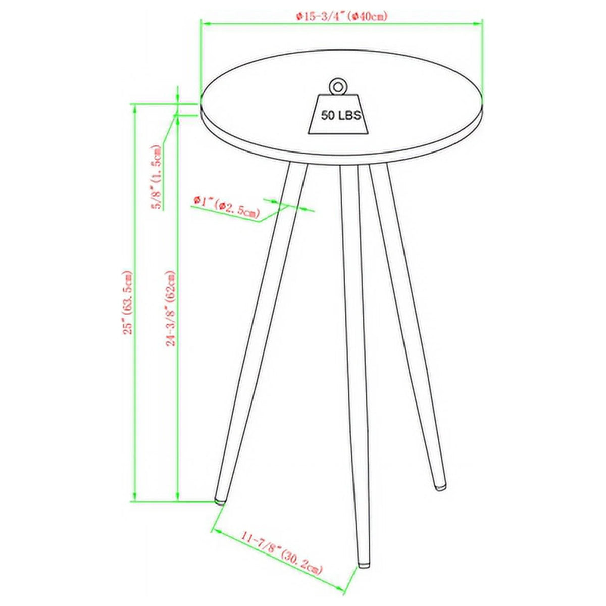 16" 3-Leg Wood Side Table I612