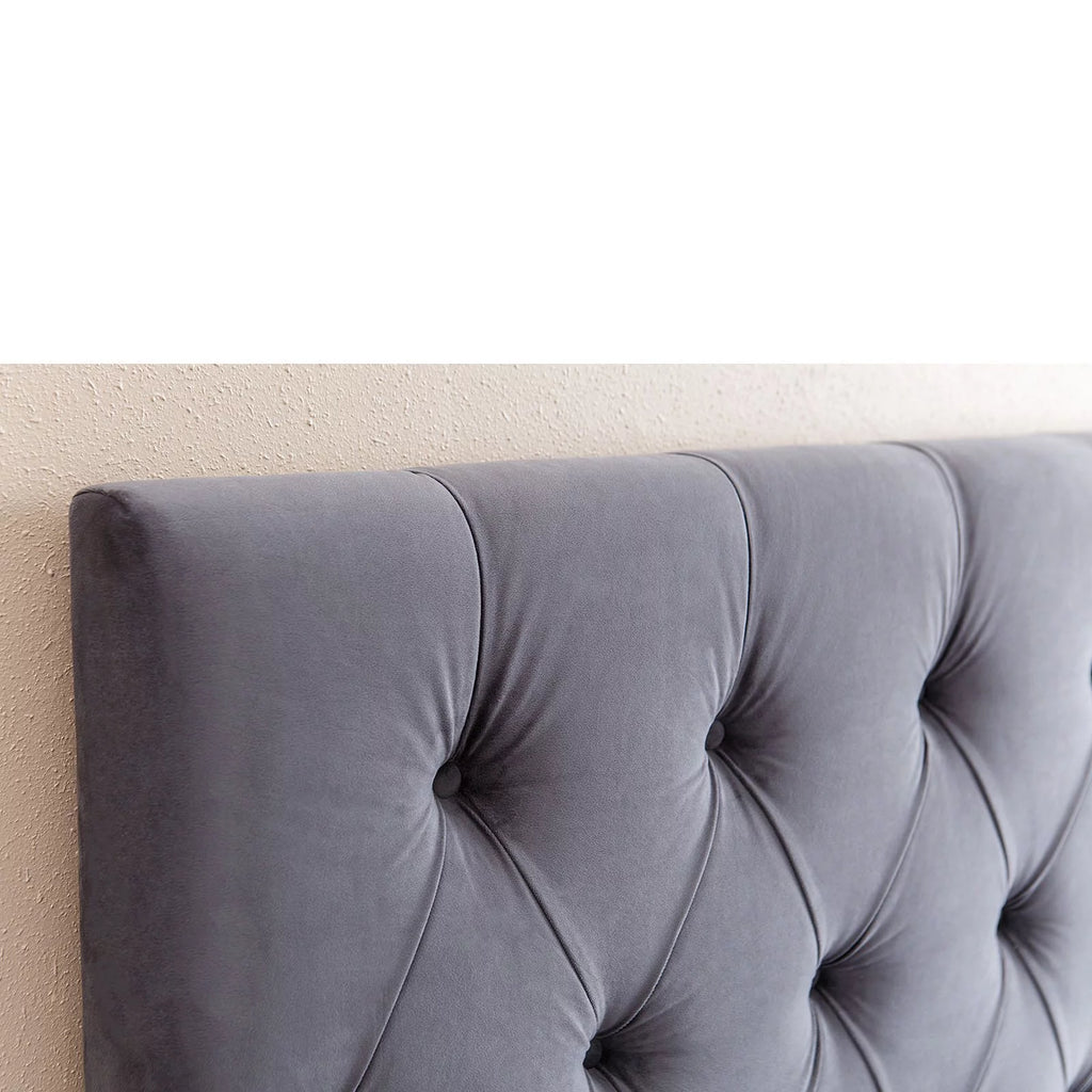 Velvet Upholstered Headboard Full/Queen Gray I983