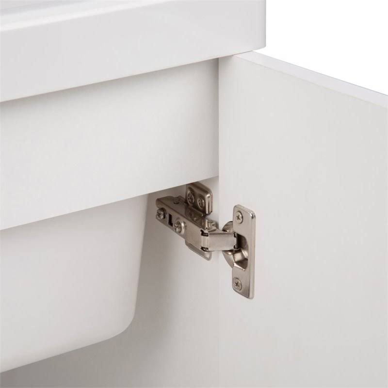 White 24 inch Laundry Cabinet with Pull-Out Faucet and ABS Sink T337