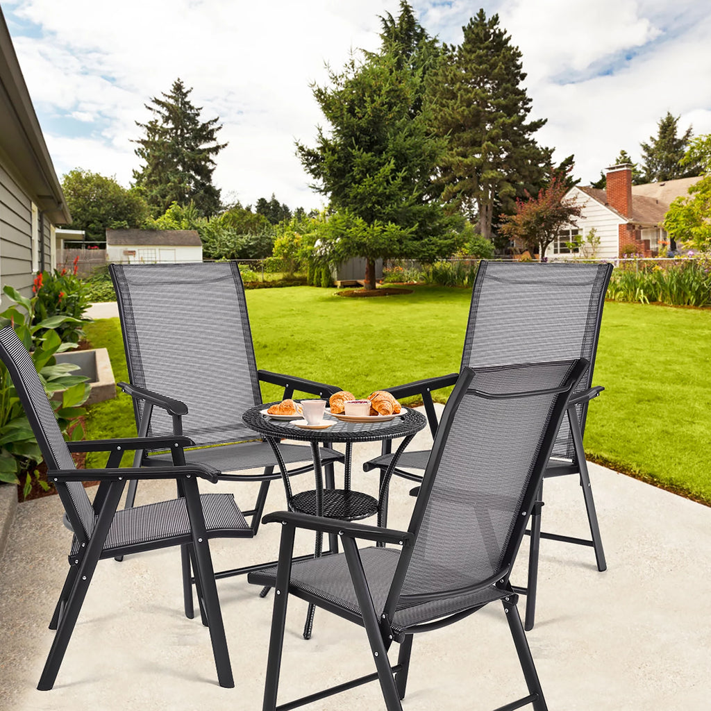 Set of 4 Outdoor Folding Chairs with Armrest Z39805