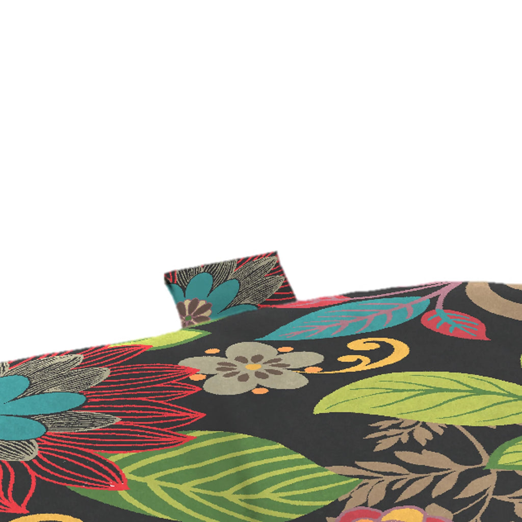 Multicolor Floral Rectangular Outdoor Chair Seat Cushion with Ties Q259