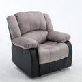 Manual Single Reclining Sofa, Gray PU Leather L24414