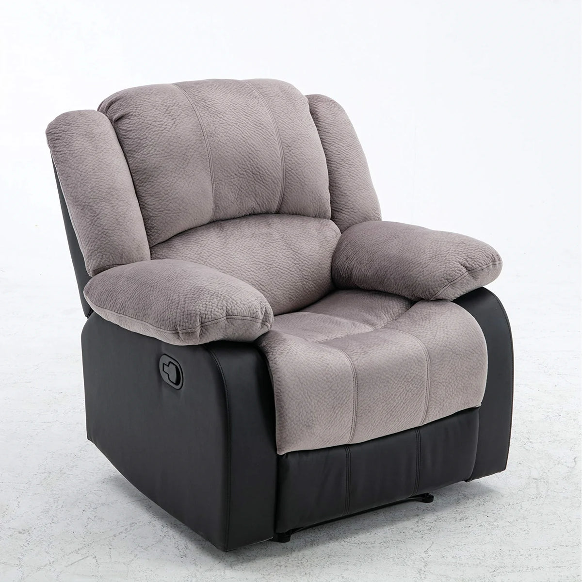 Manual Single Reclining Sofa, Gray PU Leather L24414