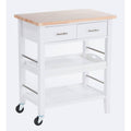 White Wood Kitchen Cart with Drawers Z9042