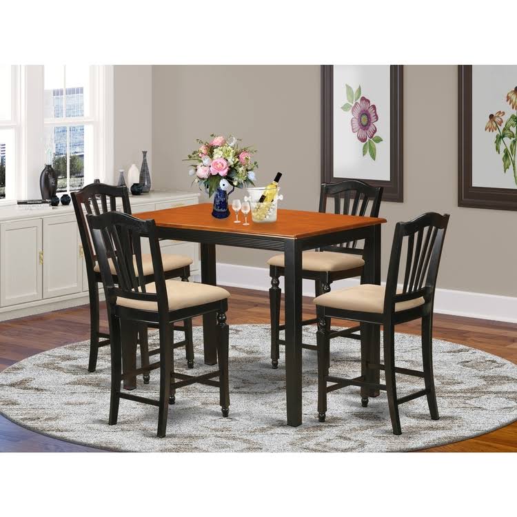 5 Piece Kitchen Dinette Table and 4 Counter Height Stool Set X3265