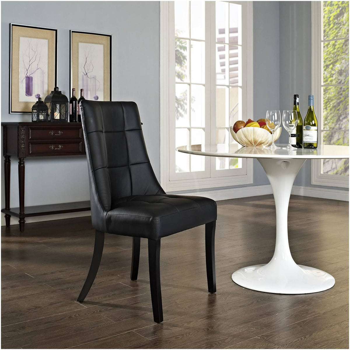 Black Vinyl Side Chair Q13095