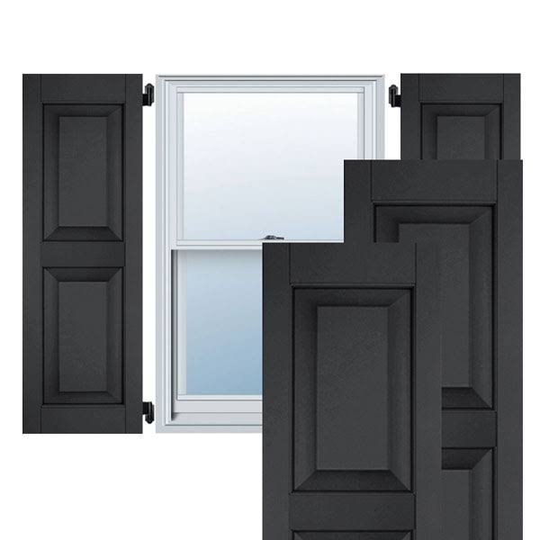 Black Raised Panel Shutters Pair O8351
