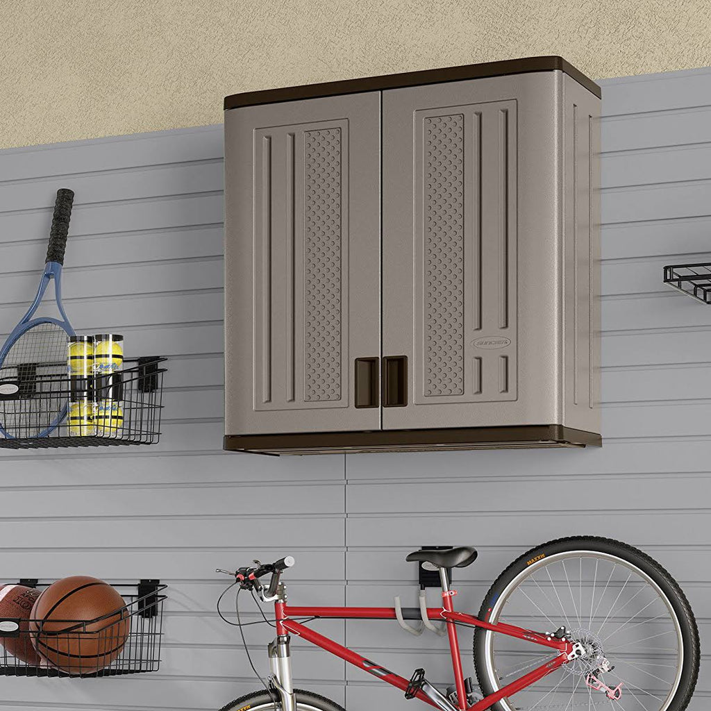 4 Cubic Feet Resin Single Shelf Garage Wall Storage Cabinet (2 Pack) J8909