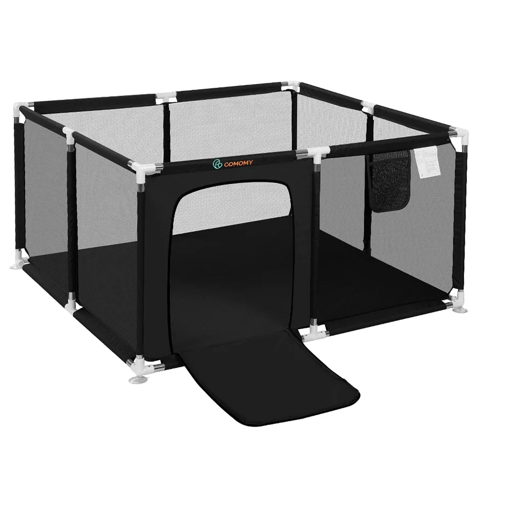 Portable 4-Panel Baby Playpen with Basketball Hoop V7248
