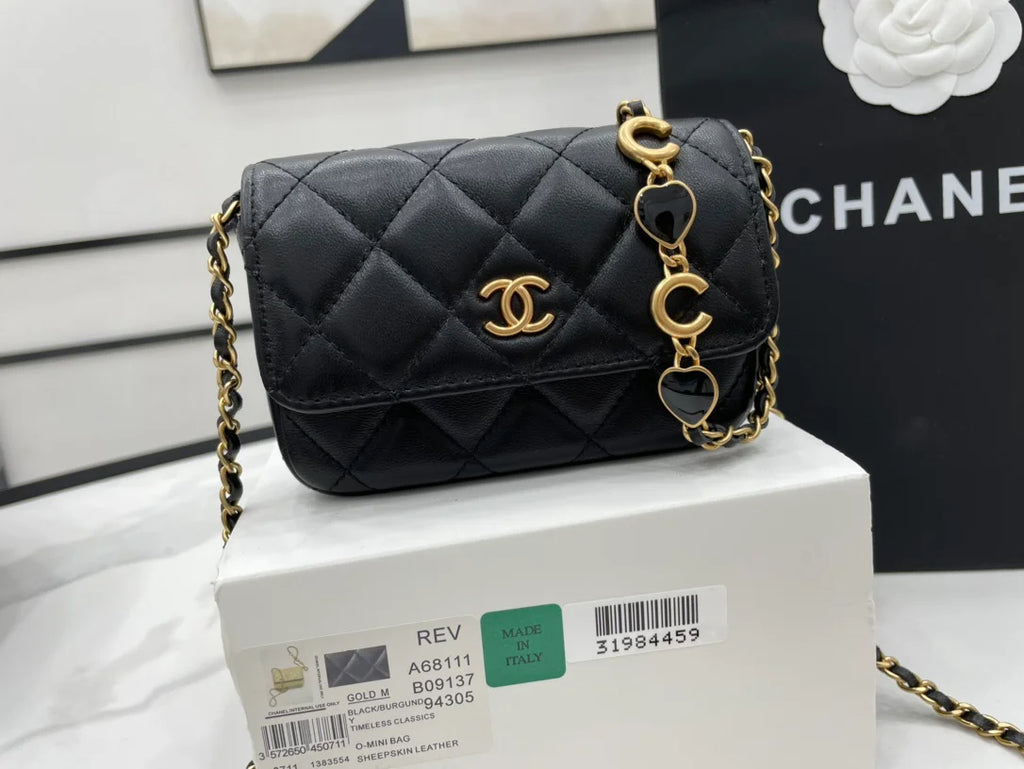 Black Mini Flap Bag F4992