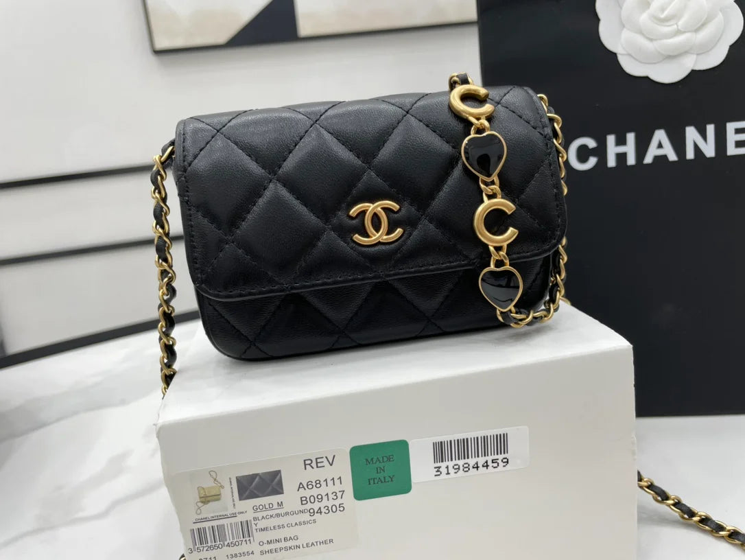 Black Mini Flap Bag F4992