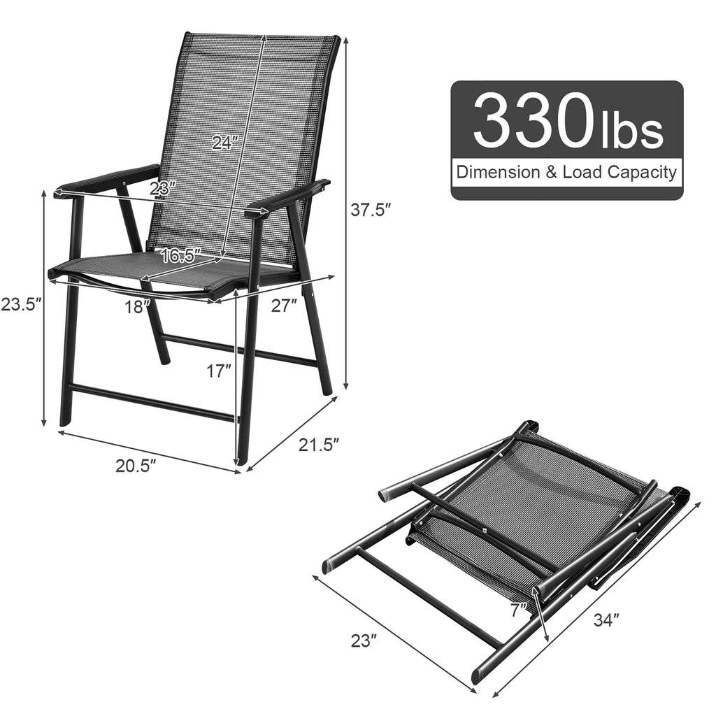 Set of 4 Outdoor Folding Chairs with Armrest Z39805