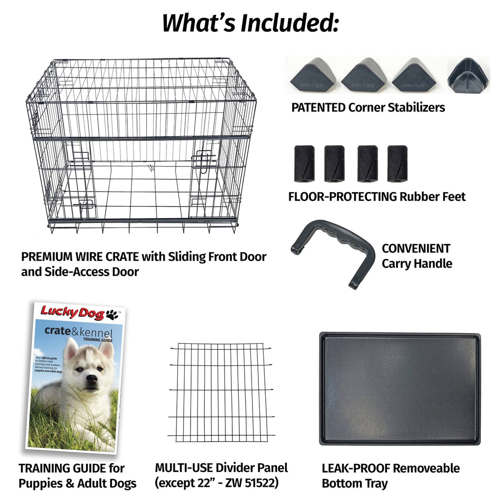 36 inch Sliding Double Door Wire Dog Crate Q344