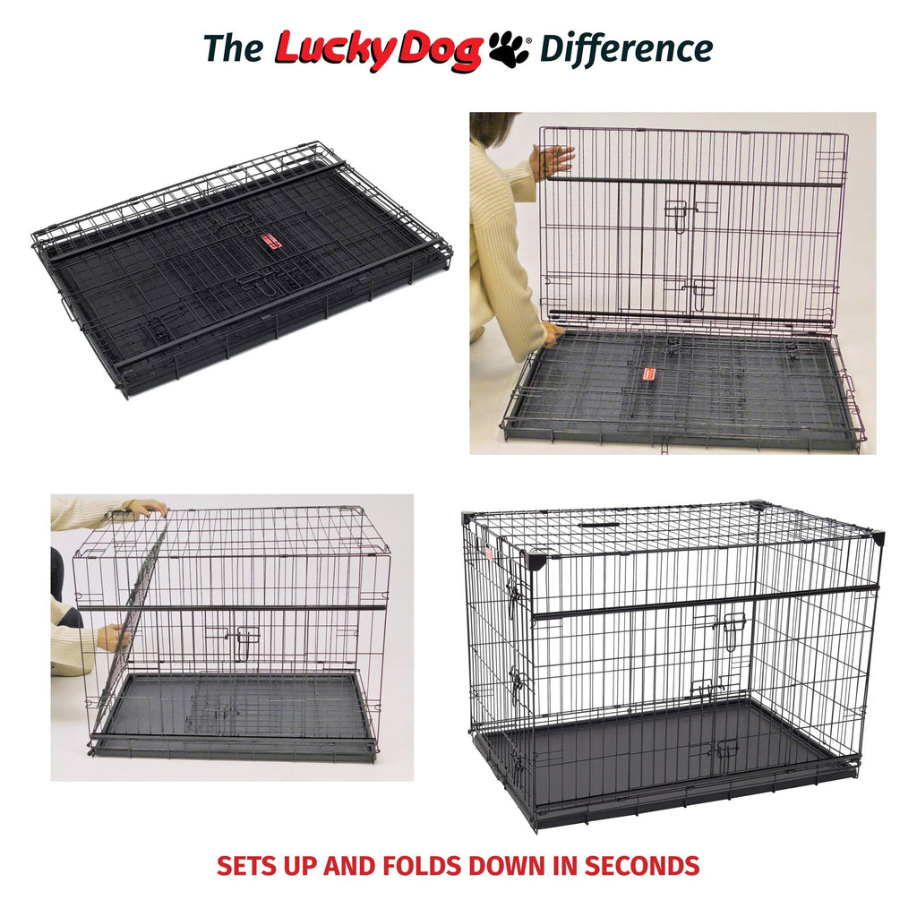 36 inch Sliding Double Door Wire Dog Crate Q344