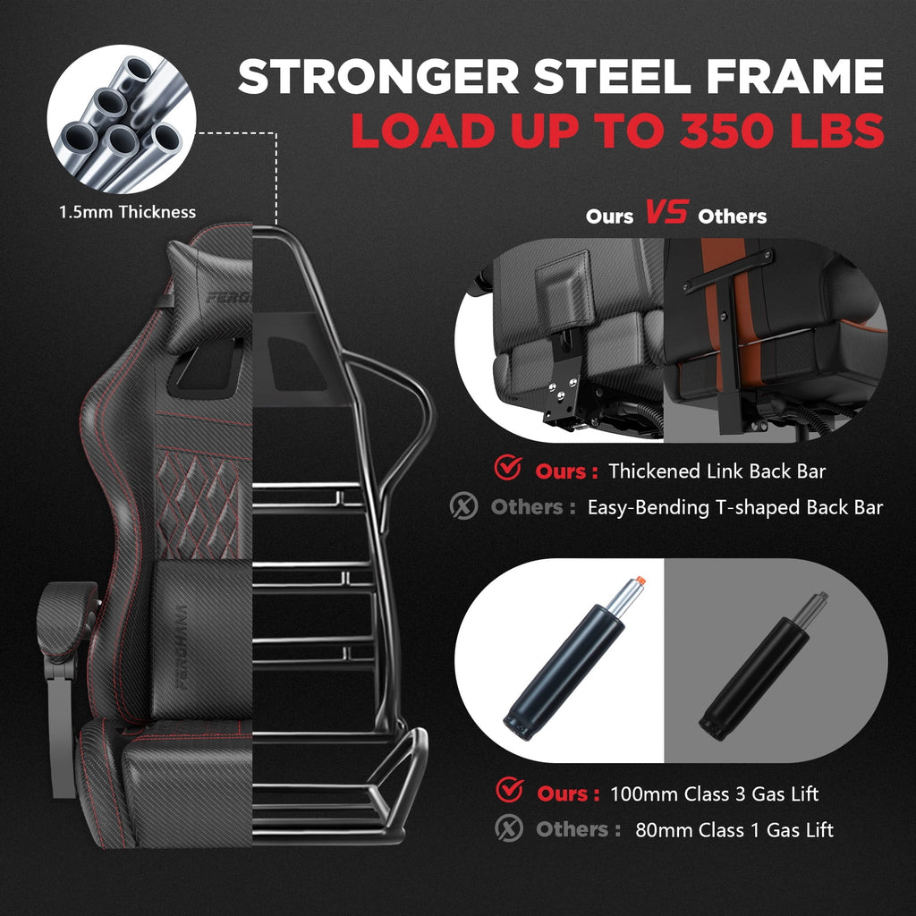 Black Gaming Chair with Footrest and Massage Lumbar Support I66028