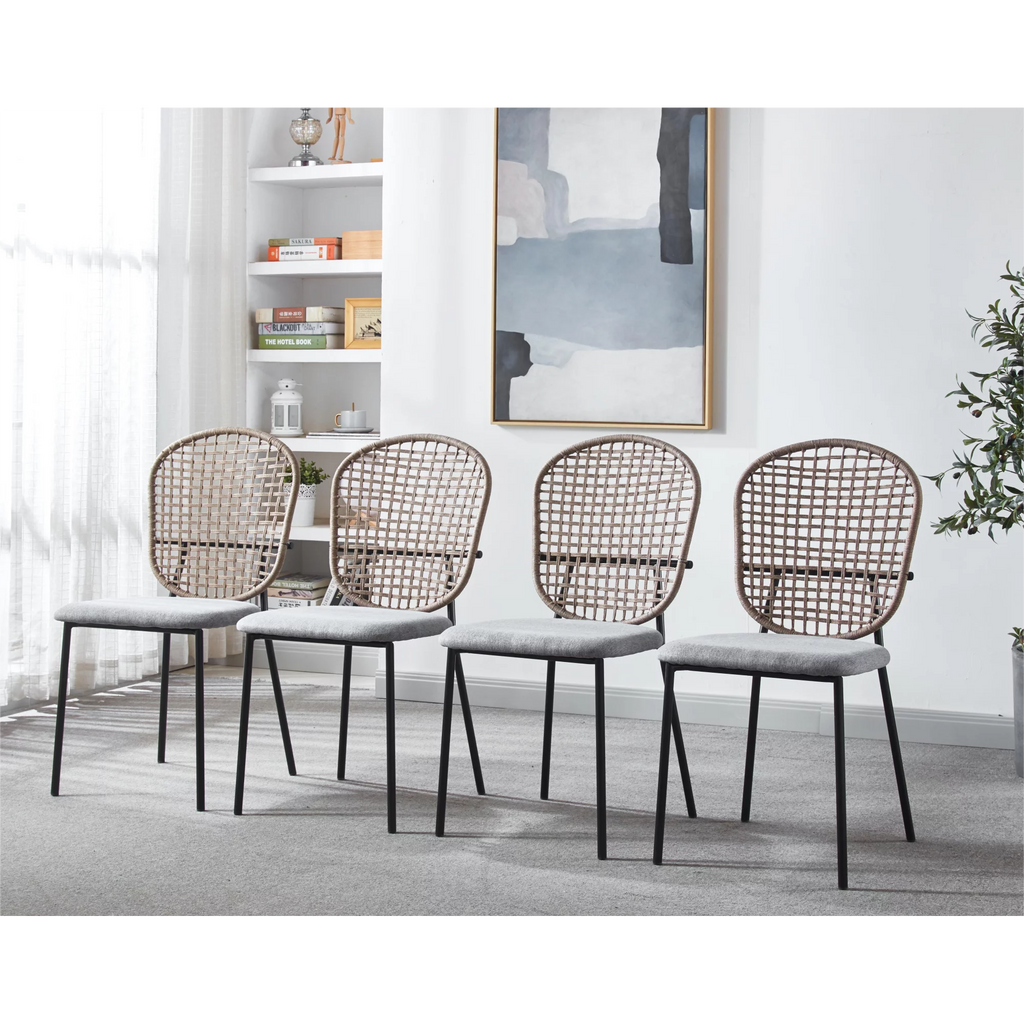 Gray and Black Dining Chairs, Set of 4 H544